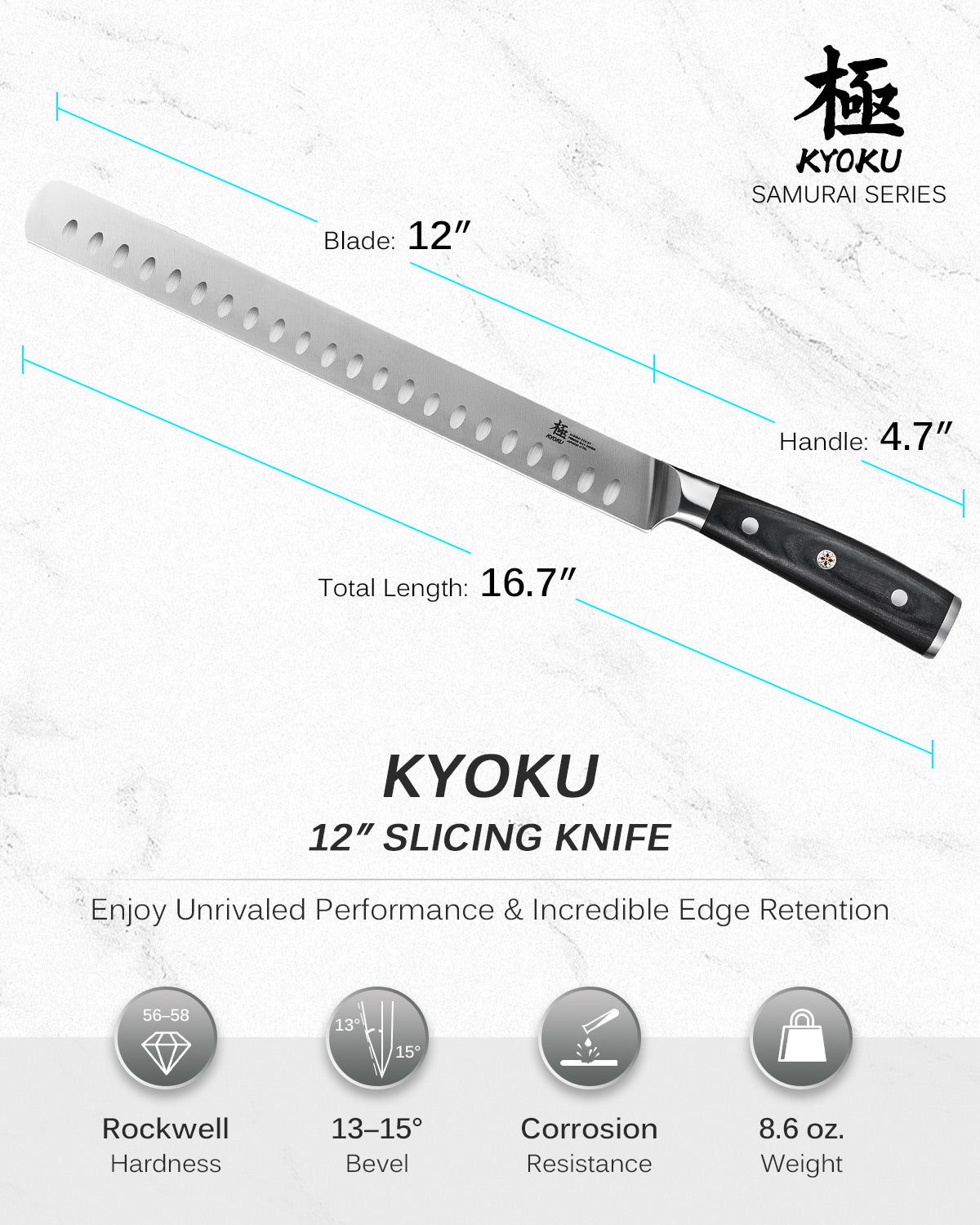12" Slicing Knife | Samurai Series