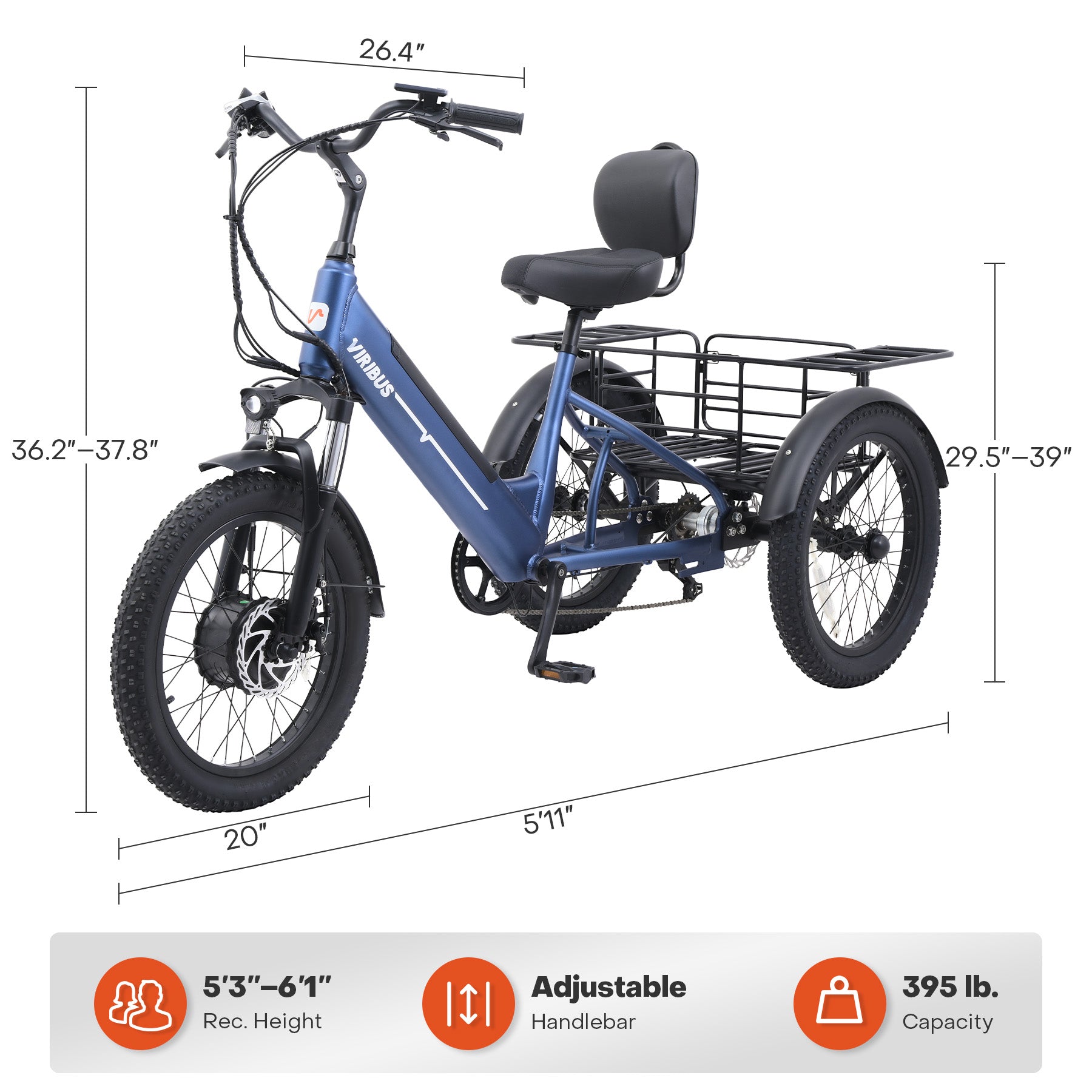 Viribus SC5 Fat Tire Electric Tricycle