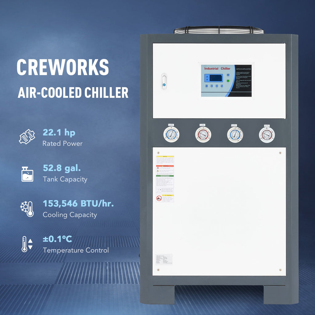 22.1HP Air-Cooled Chiller Industrial Water Chiller 52.8 gal. Tank R32