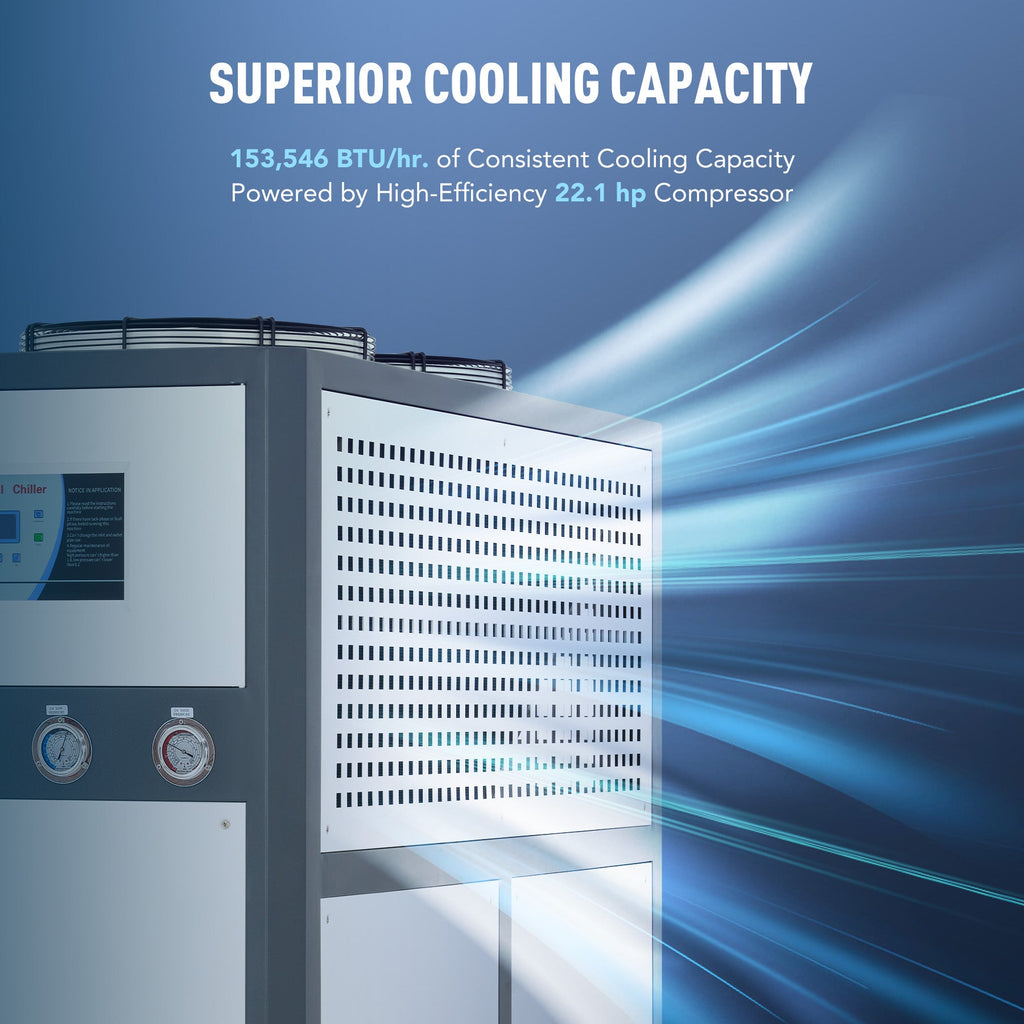22.1HP Air-Cooled Chiller Industrial Water Chiller 52.8 gal. Tank R32