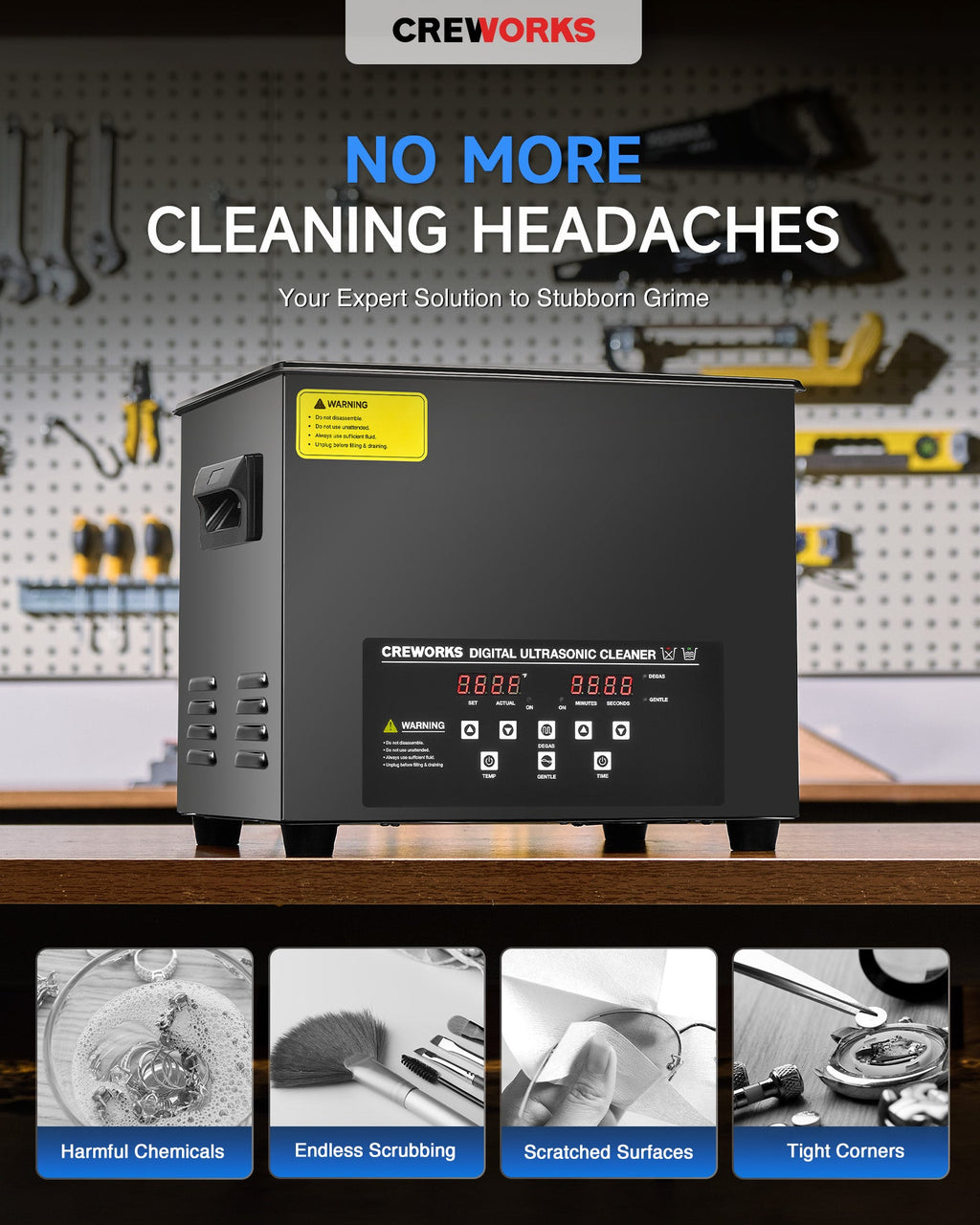 Ultrasonic Cleaning: Professional Ultrasonic Machine with Heater, Timer, and Dual Mode 10L
