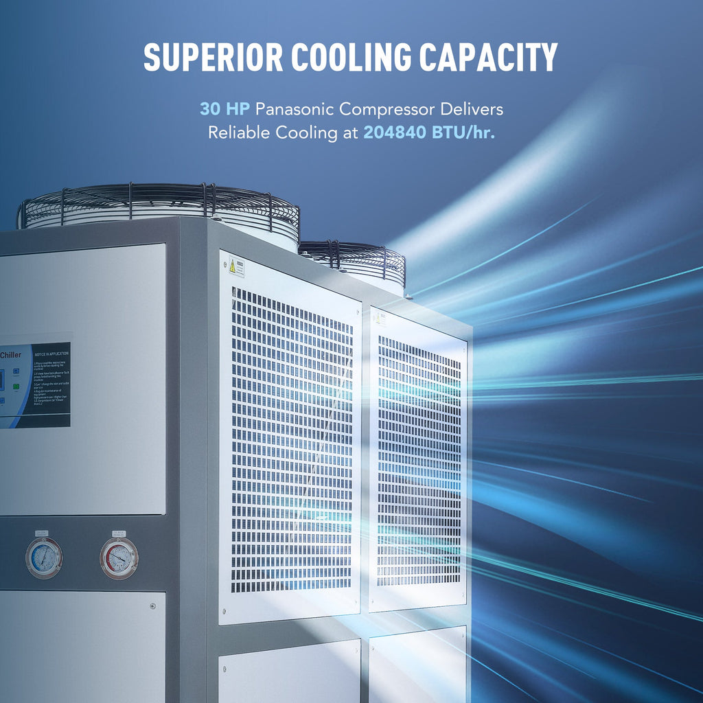 20 Ton Air-cooled Industrial Water Chiller 30HP 66 Gal. for Laser & CNC Cooling Chiller | CWTH-20