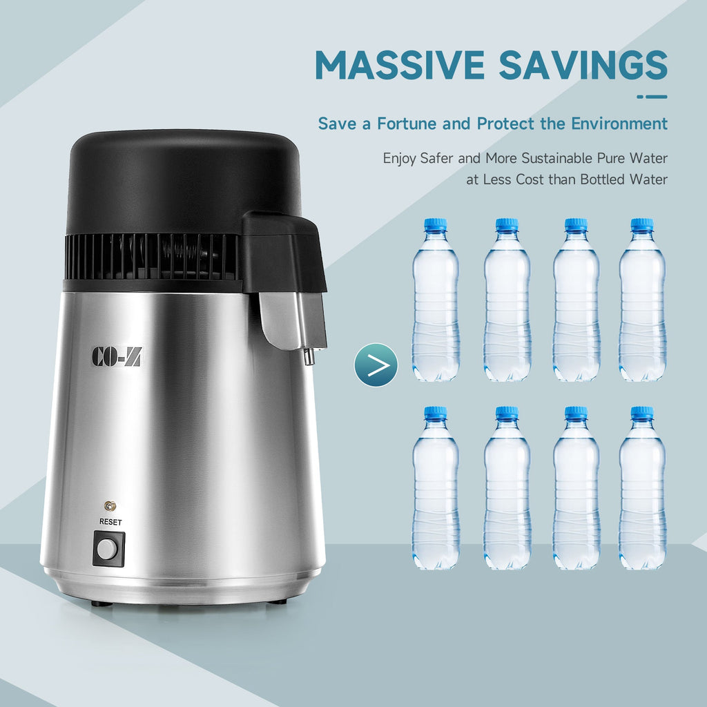 CO-Z Stainless Steel Water Distiller, 4L Home Countertop Purifier