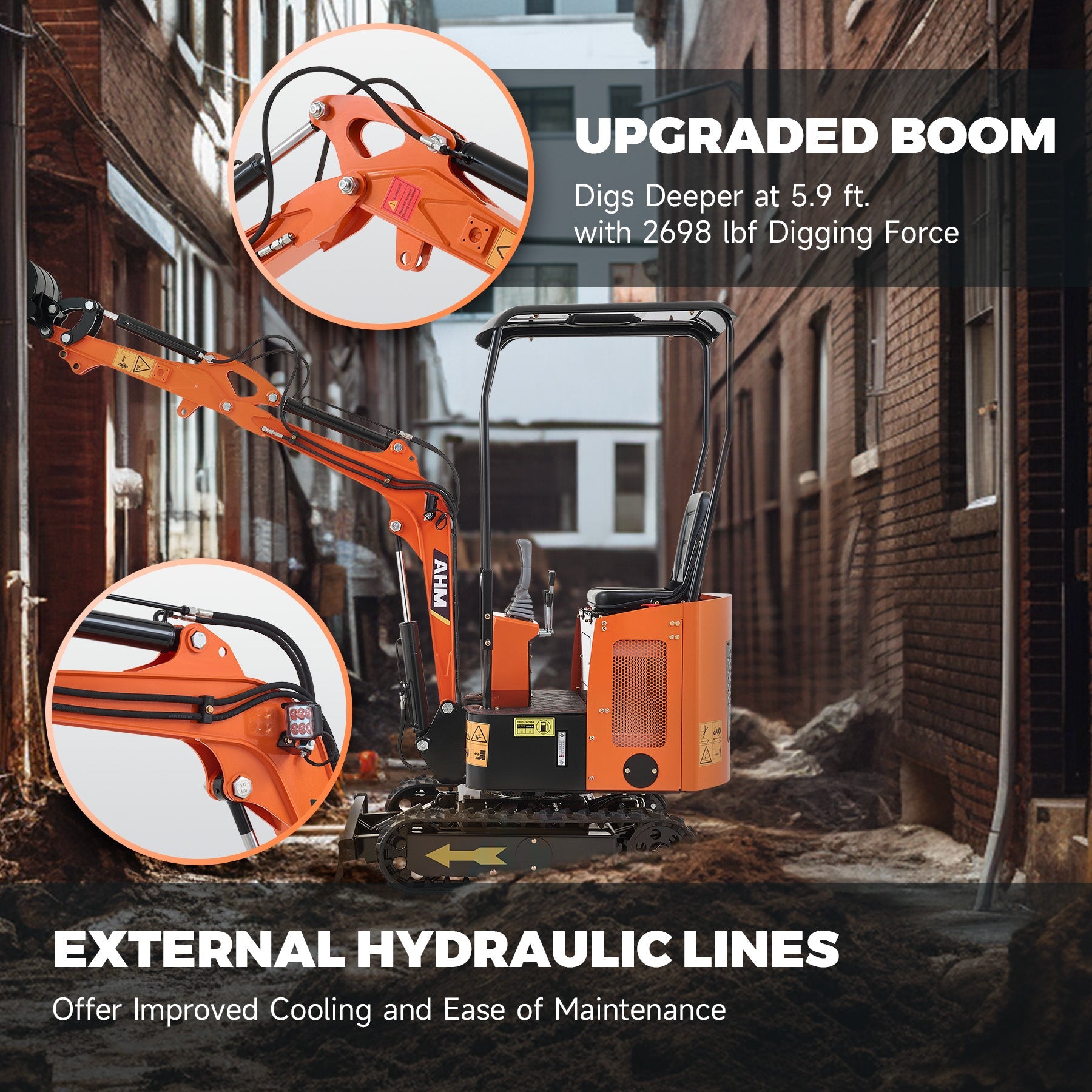 AHM AX-15 | 13.8 HP Kubota Engine Mini Excavator