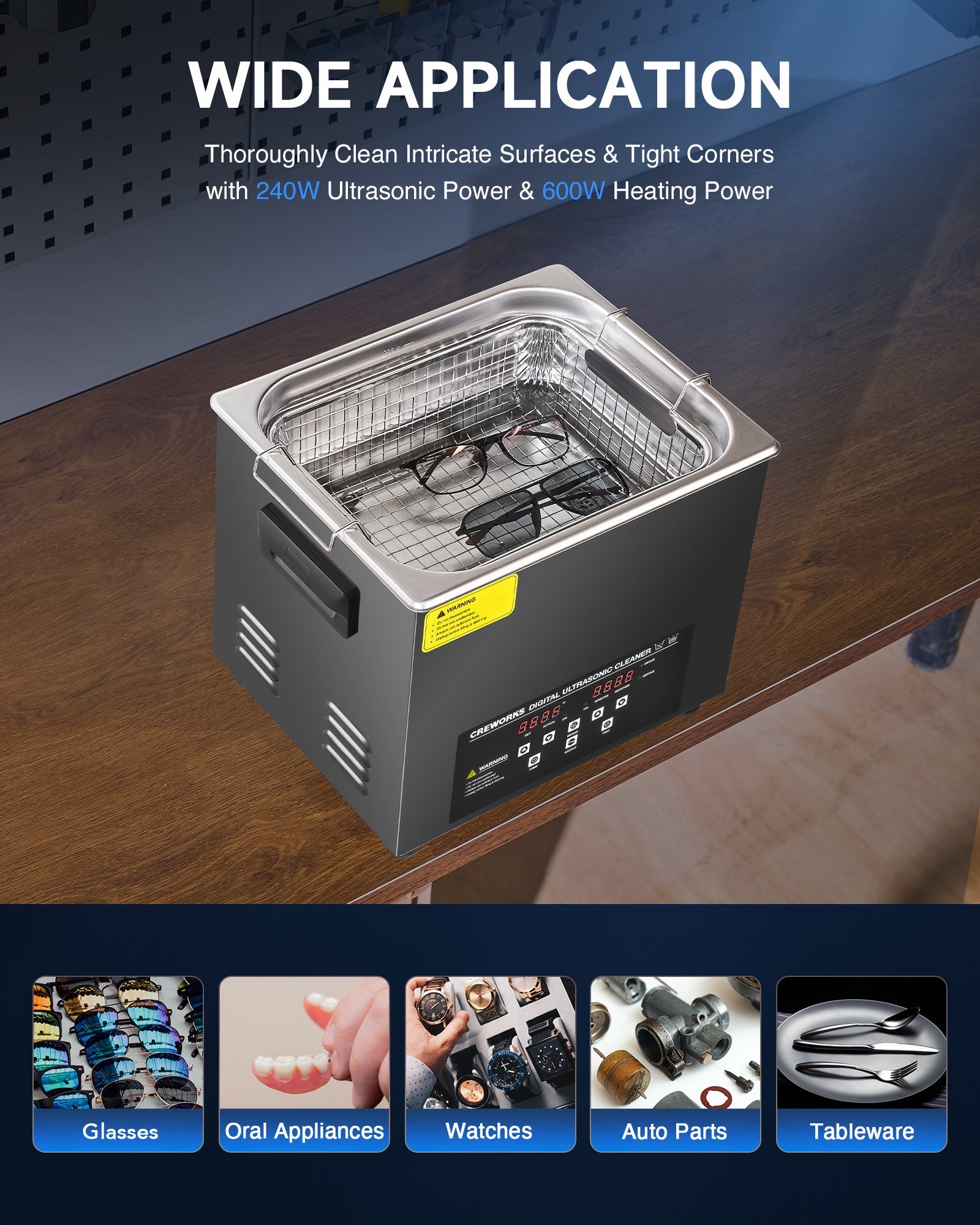 Ultrasonic Cleaning: Professional Ultrasonic Machine with Heater, Timer, and Dual Mode 10L