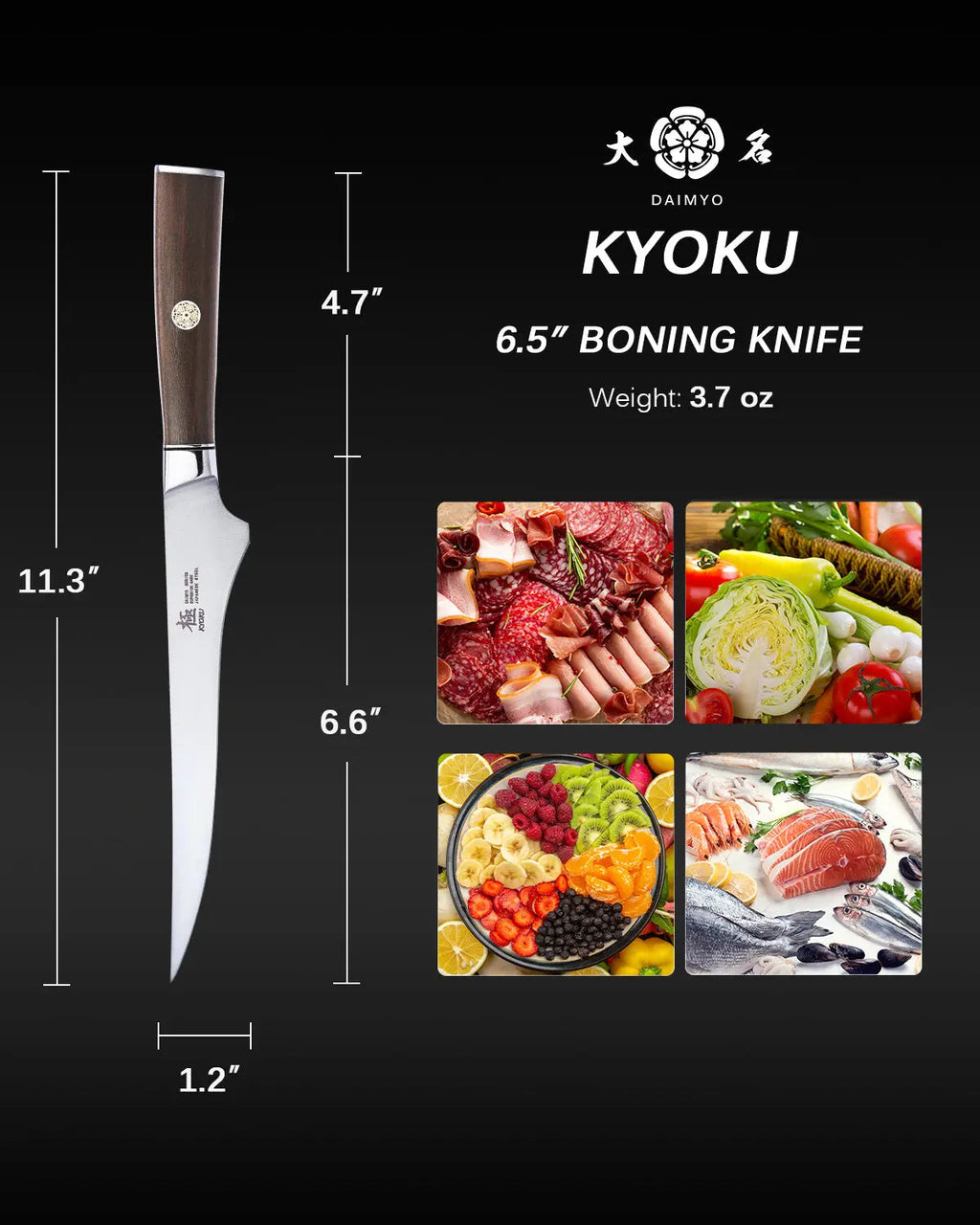6.5“ Boning Knife 440C Steel | Daimyo Series