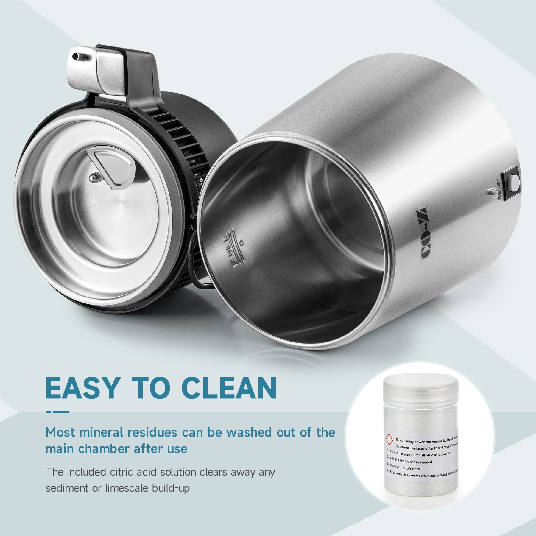 CO-Z Stainless Steel Water Distiller, 4L Home Countertop Purifier