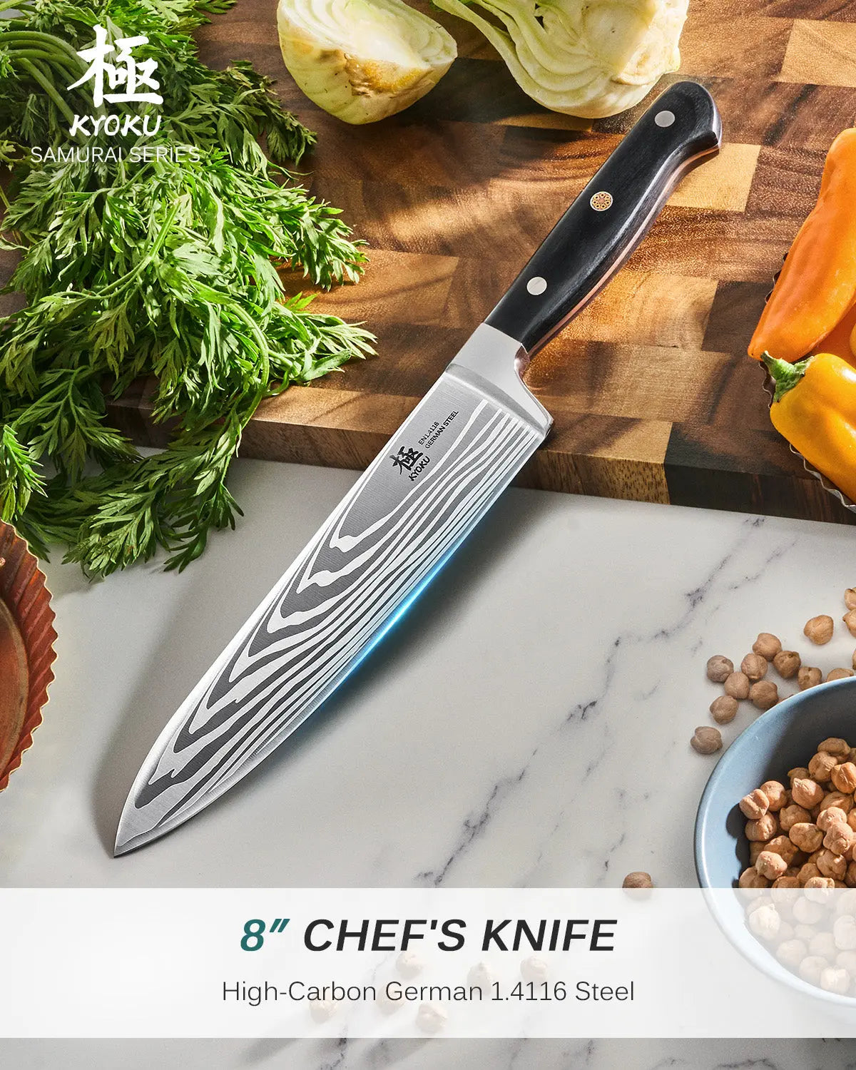 8" Chef Knife with Sharpening Stone | Samurai Series