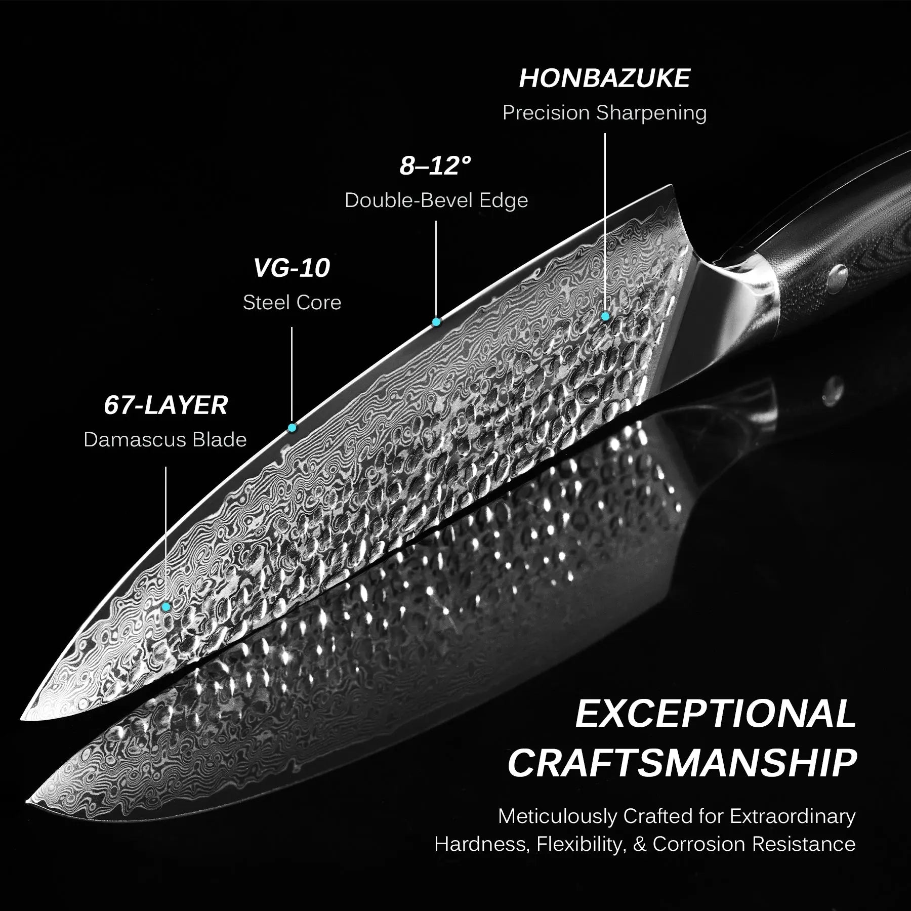 8" Gyuto Chef Knife VG10 Damascus Steel | Shogun Series