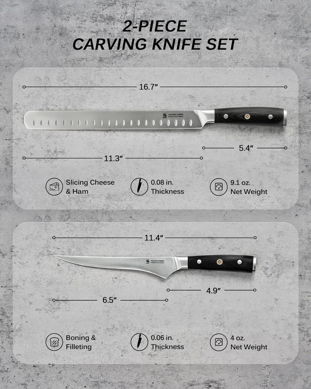 Boning + Slicing Knife Set | Samurai Series