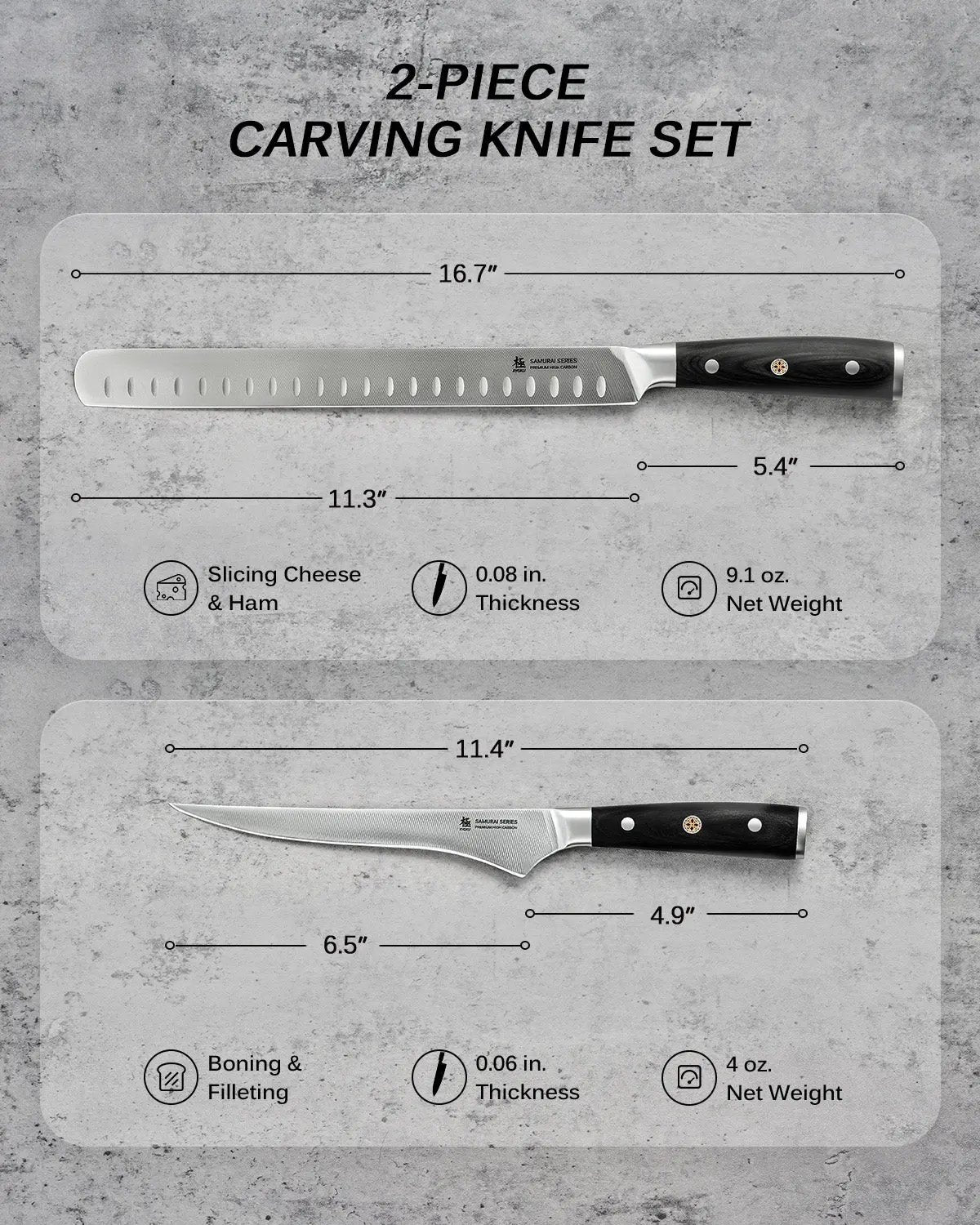 Boning + Slicing Knife Set | Samurai Series