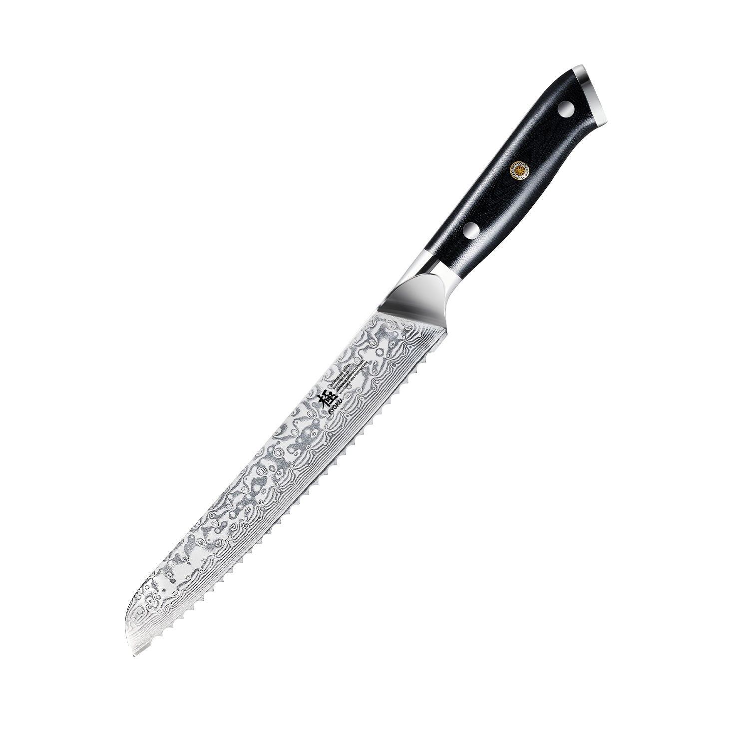 8" Bread Knife VG10 Damascus Steel Silver-ion Coating | Gin Series