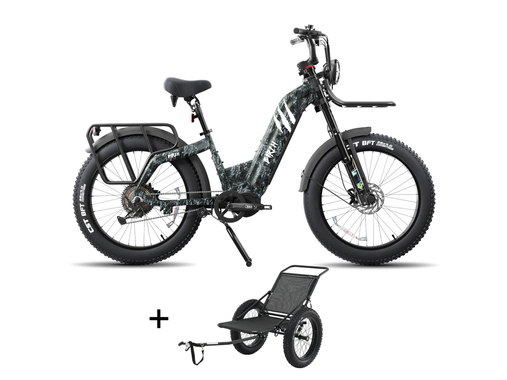 Birch Direwolf Mid-Drive Hunting eBike Gear Trailer Set