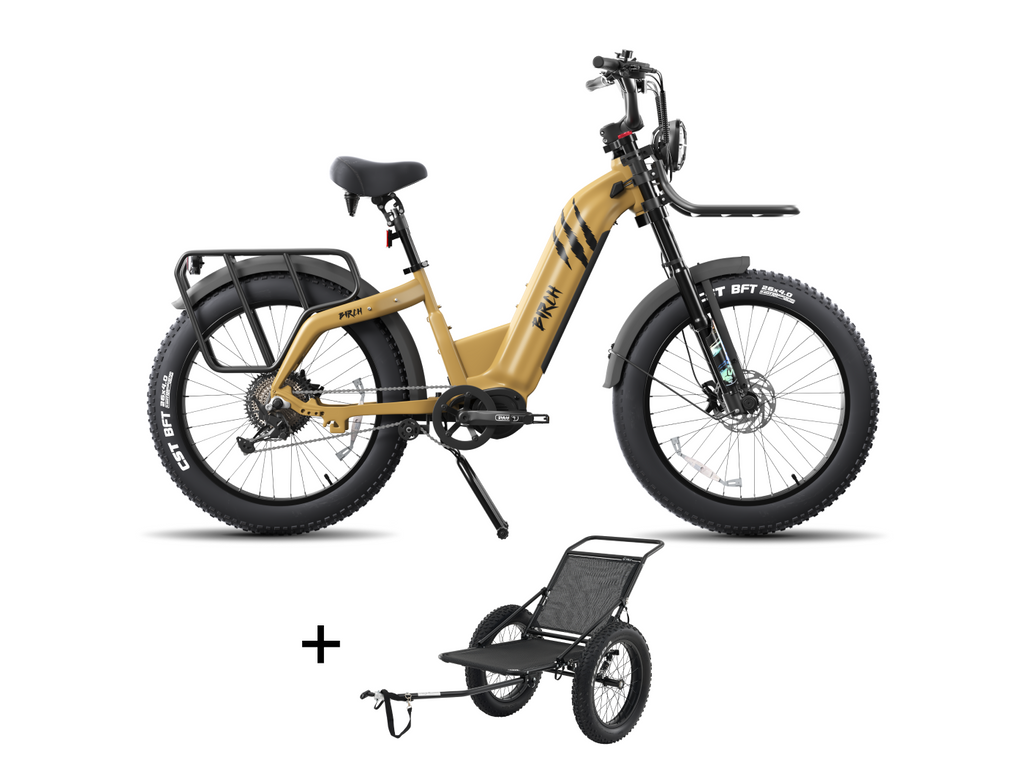 Birch Direwolf Mid-Drive Hunting eBike Gear Trailer Set