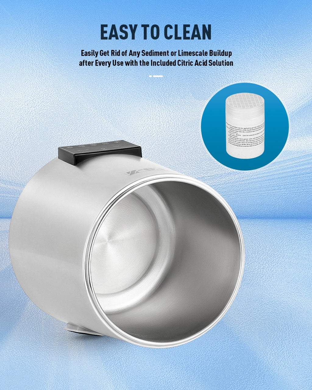 CO-Z 1.1 Gallon Water Distiller, 1750W with Glass Container, Dual Temp Display & Timer, 4L Stainless Steel