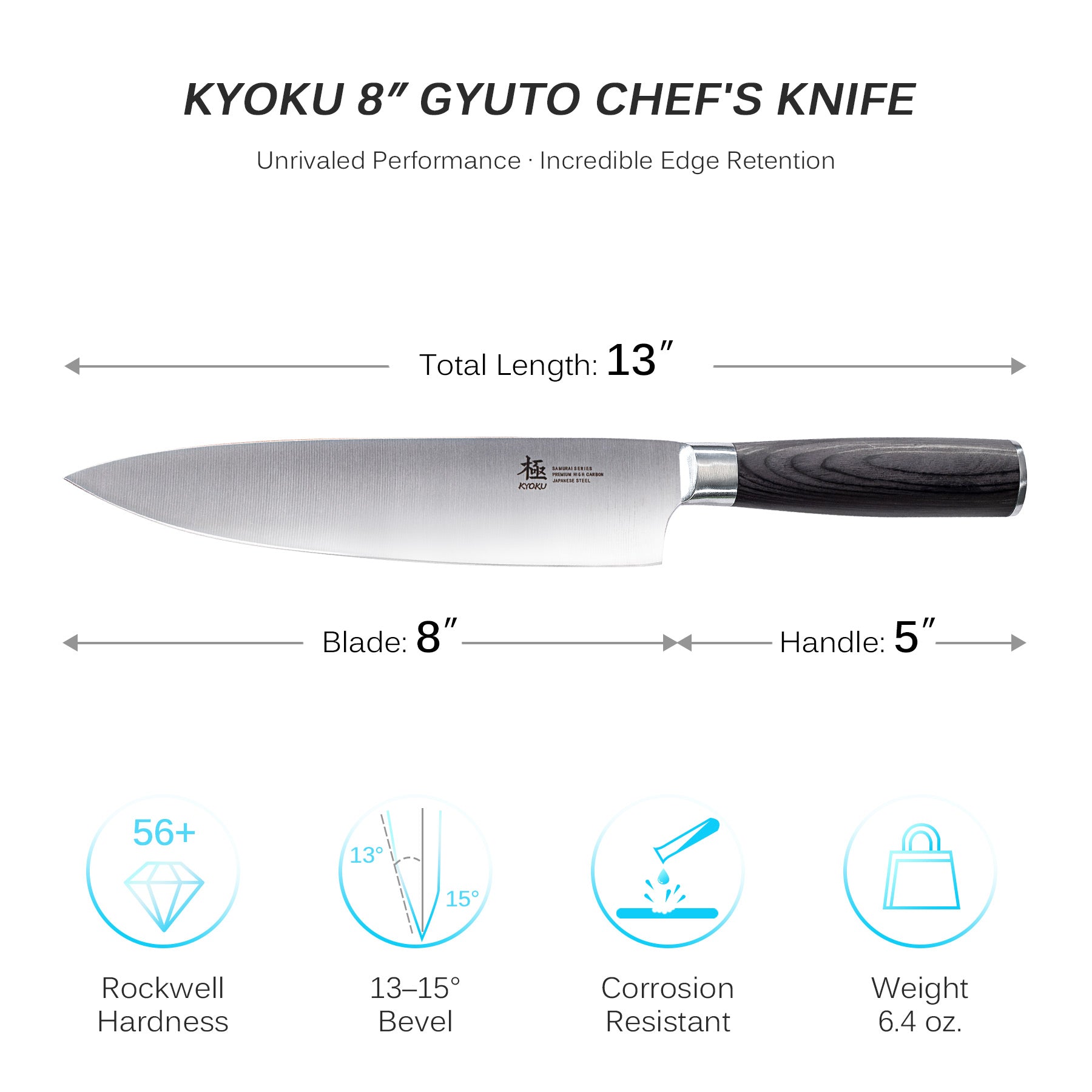 8" Gyuto Chef Knife | Samurai Series