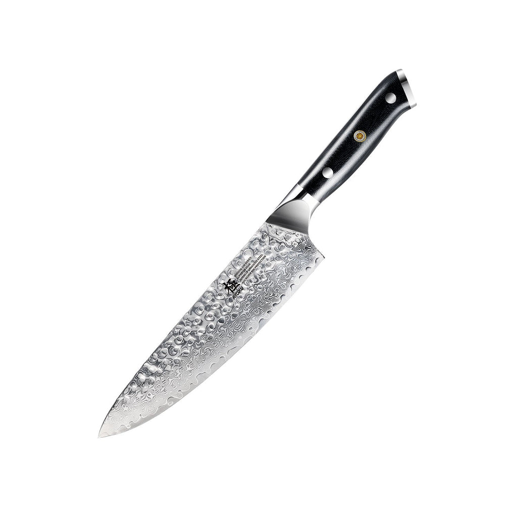 8" Gyuto Chef Knife VG10 Damascus Steel Silver-ion Coating | Gin Series