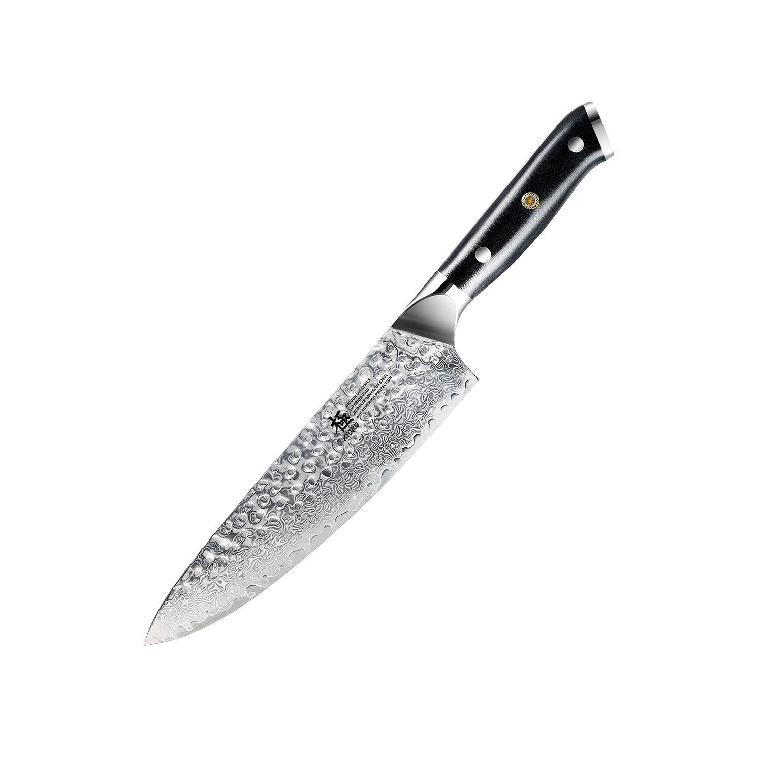8" Gyuto Chef Knife VG10 Damascus Steel Silver-ion Coating | Gin Series