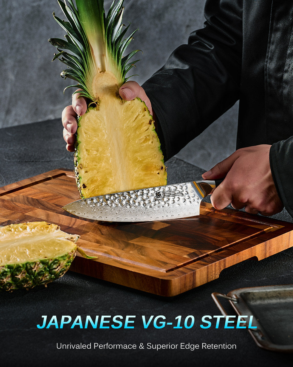 8" Gyuto Chef Knife VG10 Damascus Steel Silver-ion Coating | Gin Series