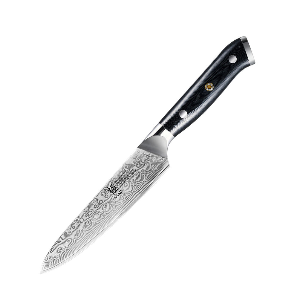 5" Japanese Utility Knife VG10 Damascus Steel with Silver Ion Blade | Gin Series