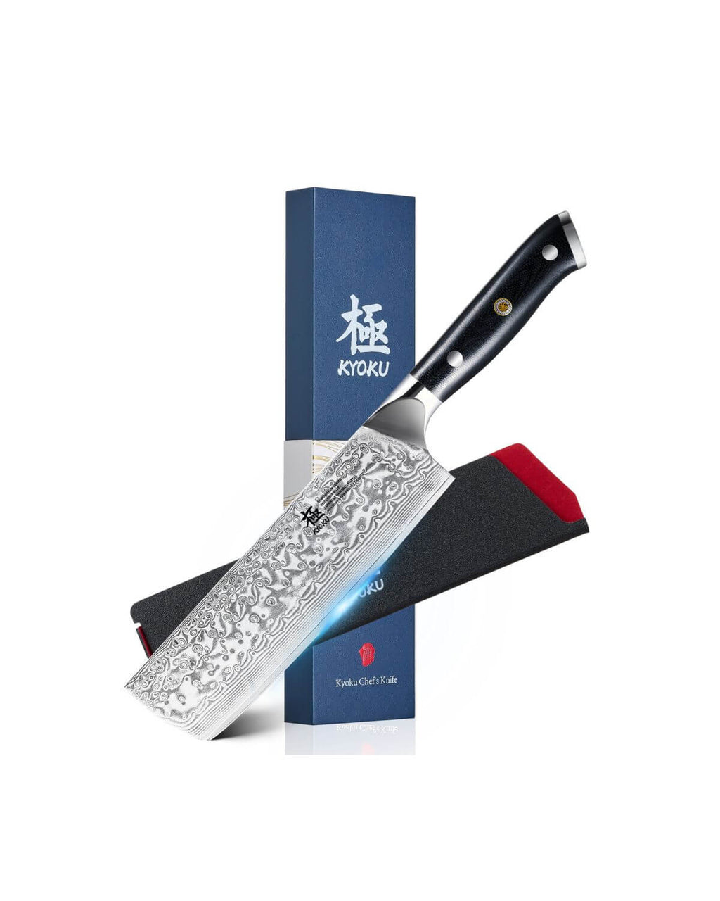 7" Nakiri Knife VG10 Damascus Steel Silver-ion Coating | Gin Series