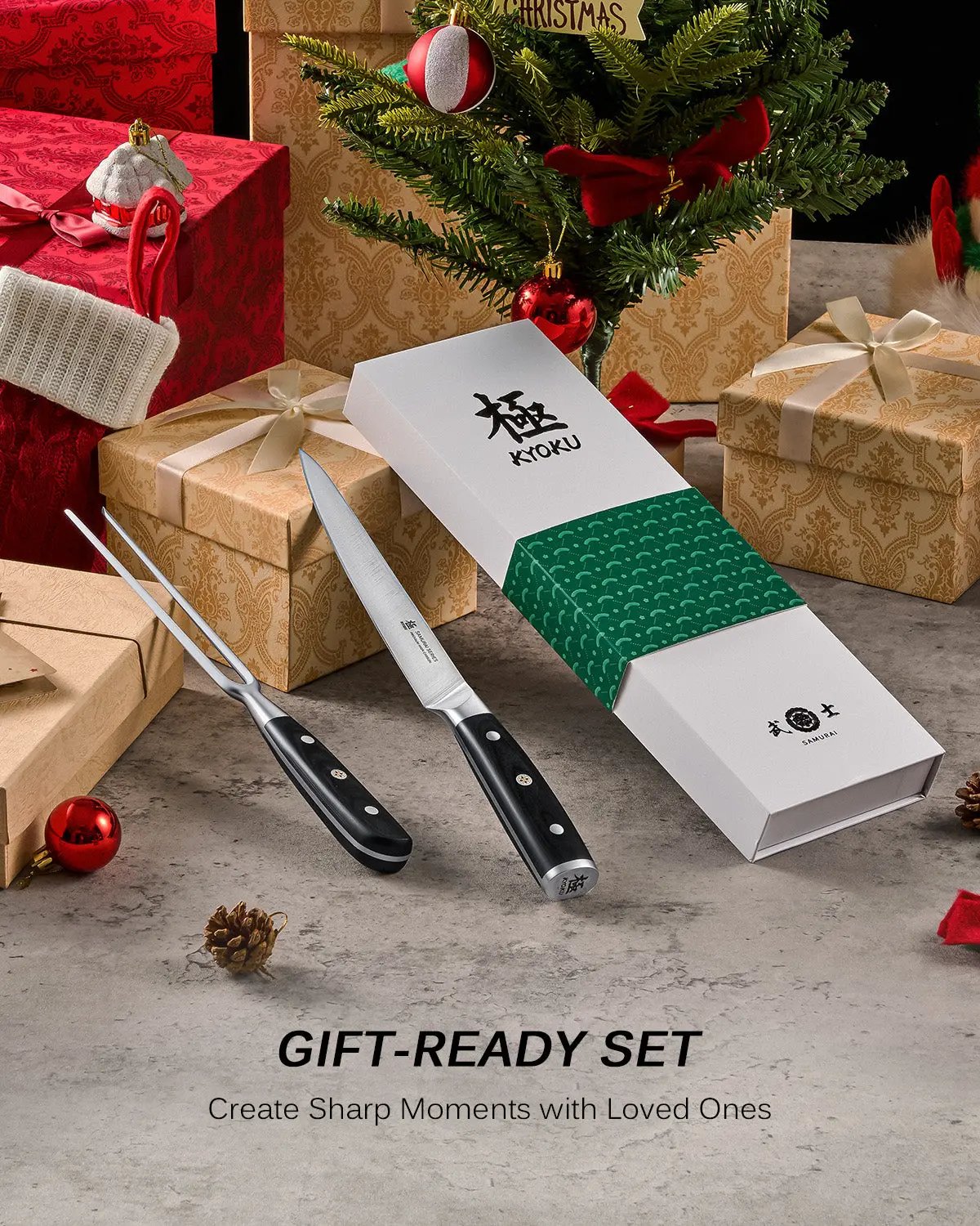 8" Carving Knife & Fork Set | Samurai Series