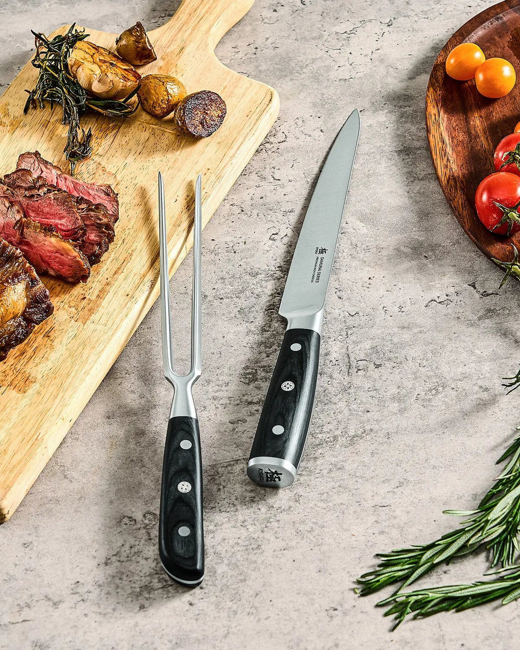 8" Carving Knife & Fork Set | Samurai Series